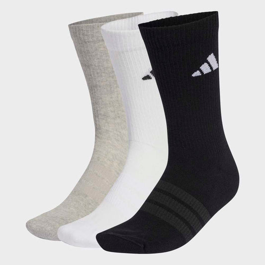 Medias Adidas C ESS CRW 3P Unisex - Urbano | KC9624 Negro/Gris/Blanco
