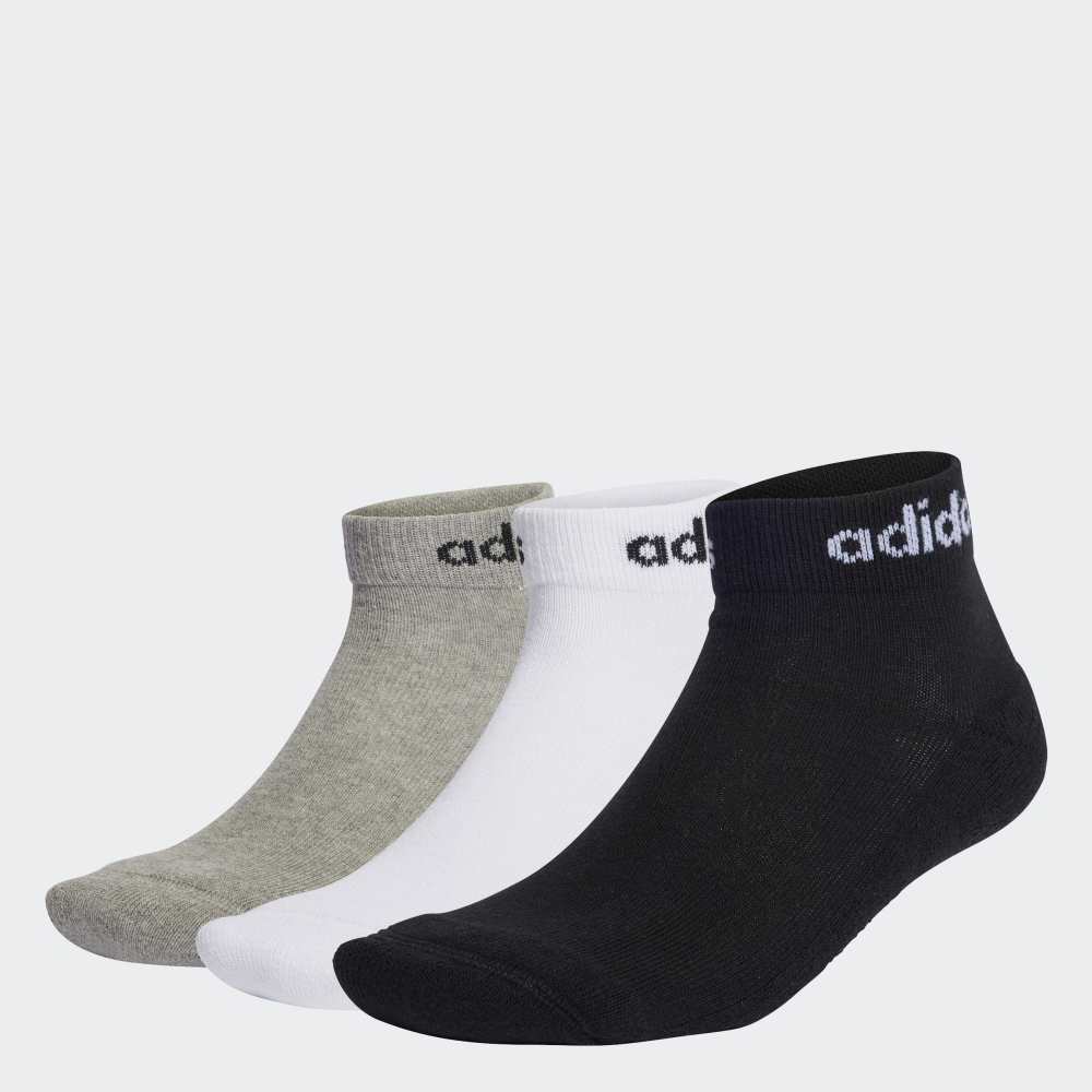 Medias Adidas C LIN ANKLE 3P Unisex - Urbano | IC1304 Gris / Blanco / Negro