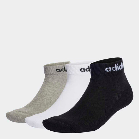 Medias Adidas C LIN ANKLE 3P Unisex - Urbano | IC1304 Gris / Blanco / Negro