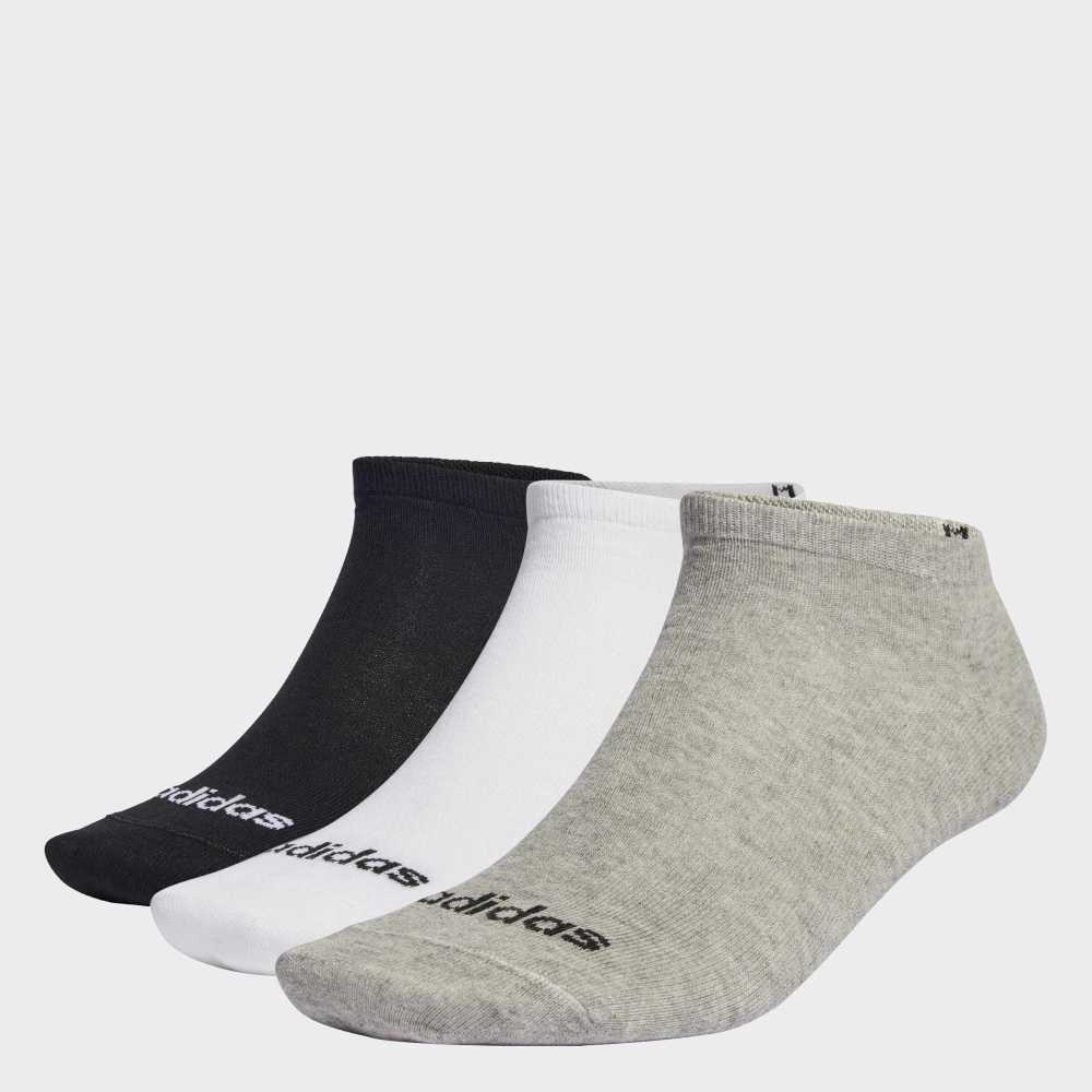 Medias Adidas T LIN LOW 3P Unisex - Urbano | IC1300 Blanco/Negro/Gris