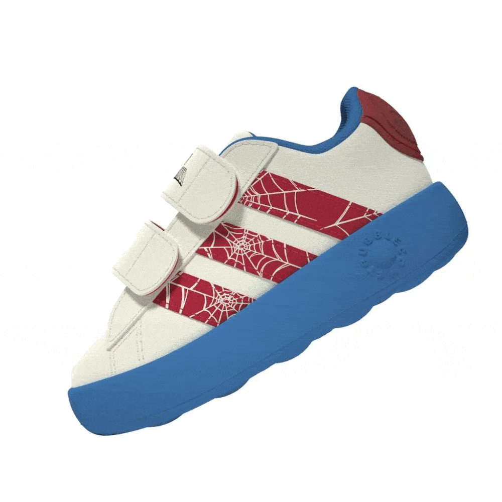 Zapatillas Adidas Grand Court Spider-Man Niños - Urbano | JQ8072 Blanco